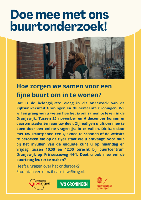 Doet u ook mee aan ons buurtonderzoek?